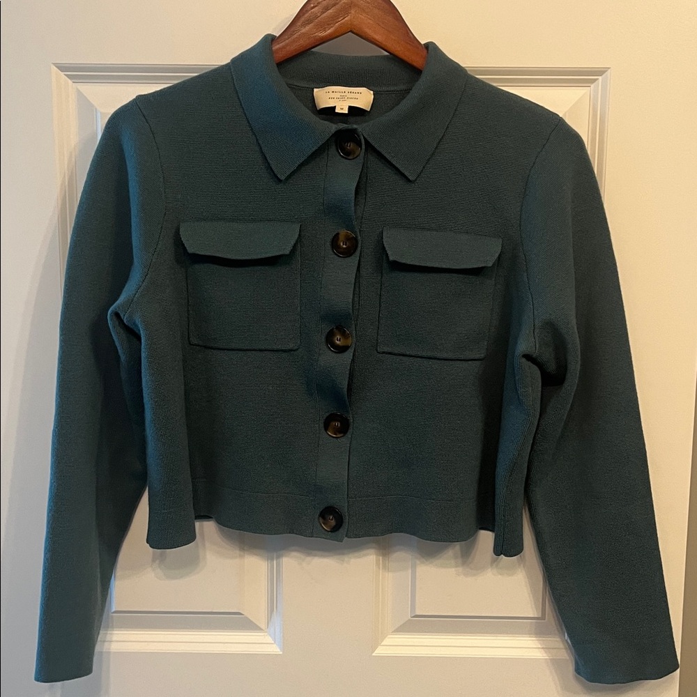 Sezane Green Women's Cardigan - Picture 4 of 9